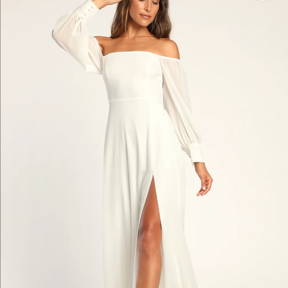 Feel The Romance off the shoulder maxi dress
